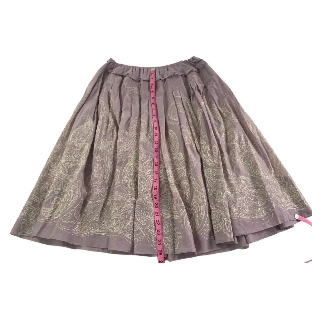 TALBOTS Women‎ A-Line Embroidered Full Skirt Sz 10 Light Lavender Modest 79-25